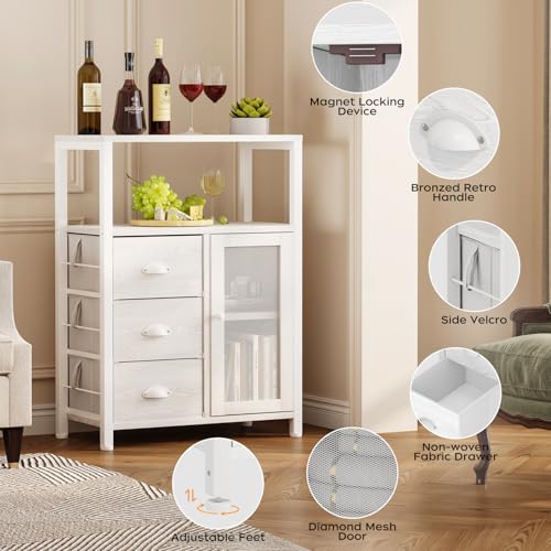 Bathroom Floor Storage Cabinet with 3 Removable Drawers and 1 Door Z784