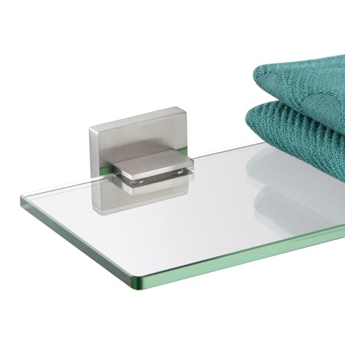 16'' x 5.6'' Tempered Glass Wall Mounted Shelf I48606