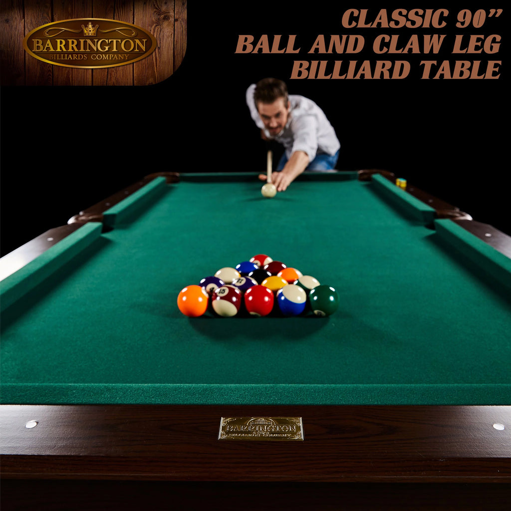 Green Ball and Claw Leg Pool Table W1753