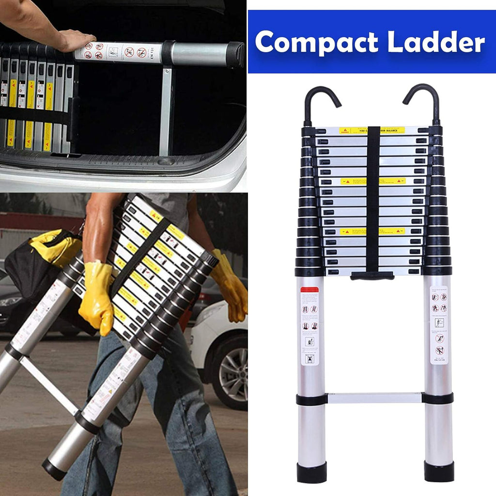 20ft Aluminum Telescoping Ladder Adjustable Height Y7573