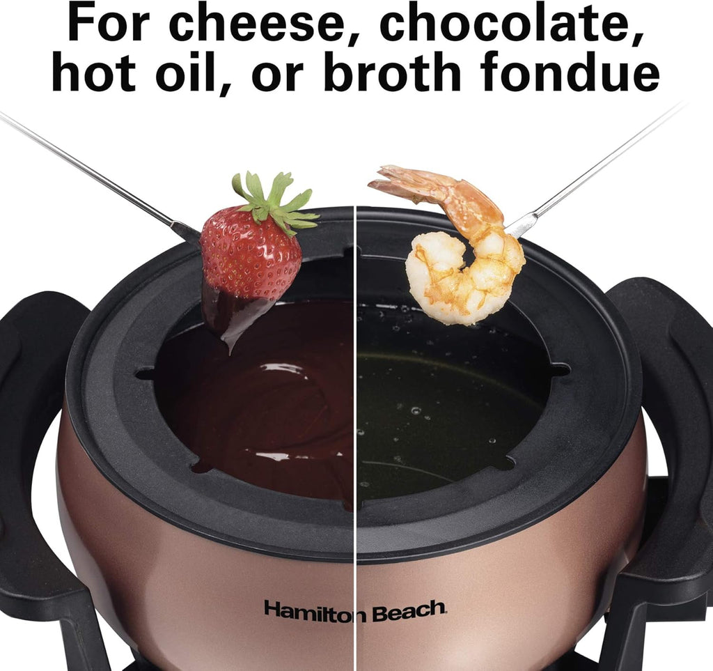 3 Quart Copper Electric Fondue Pot Set with Temperature Control I1487