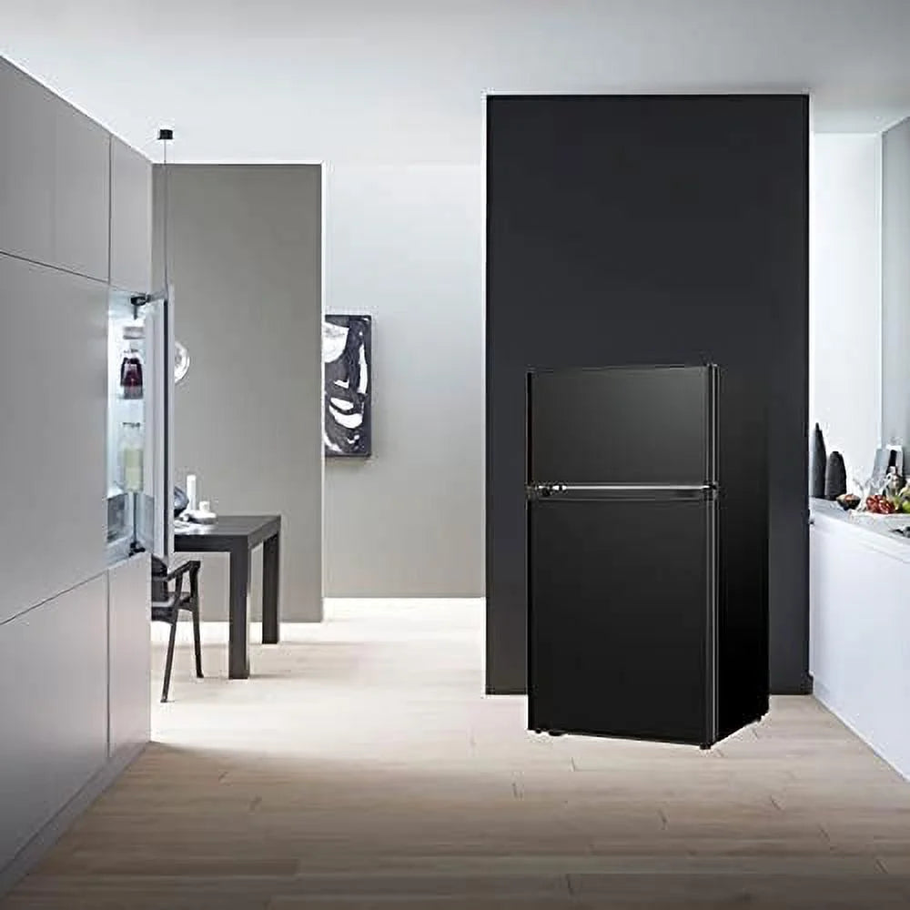3.2 Cu.ft Mini Fridge with Freezer 2 Door Compact Refrigerator (Black) B30701