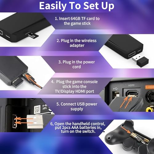 Wireless Retro Game Console with 64G F735144