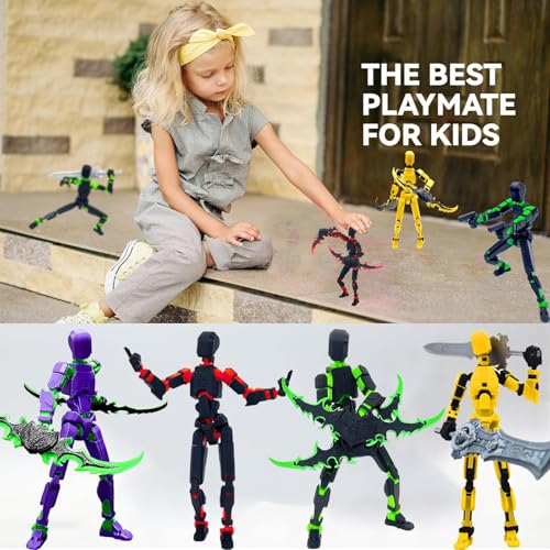 2 Packs T13 Action Figure Set, Movable Action Figure, Articulated, Full Body Mechanical Doll N490