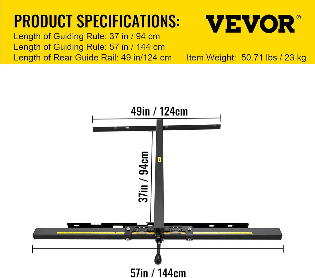 37×57 Table Saw Fence System with Front Guide Bar M93531