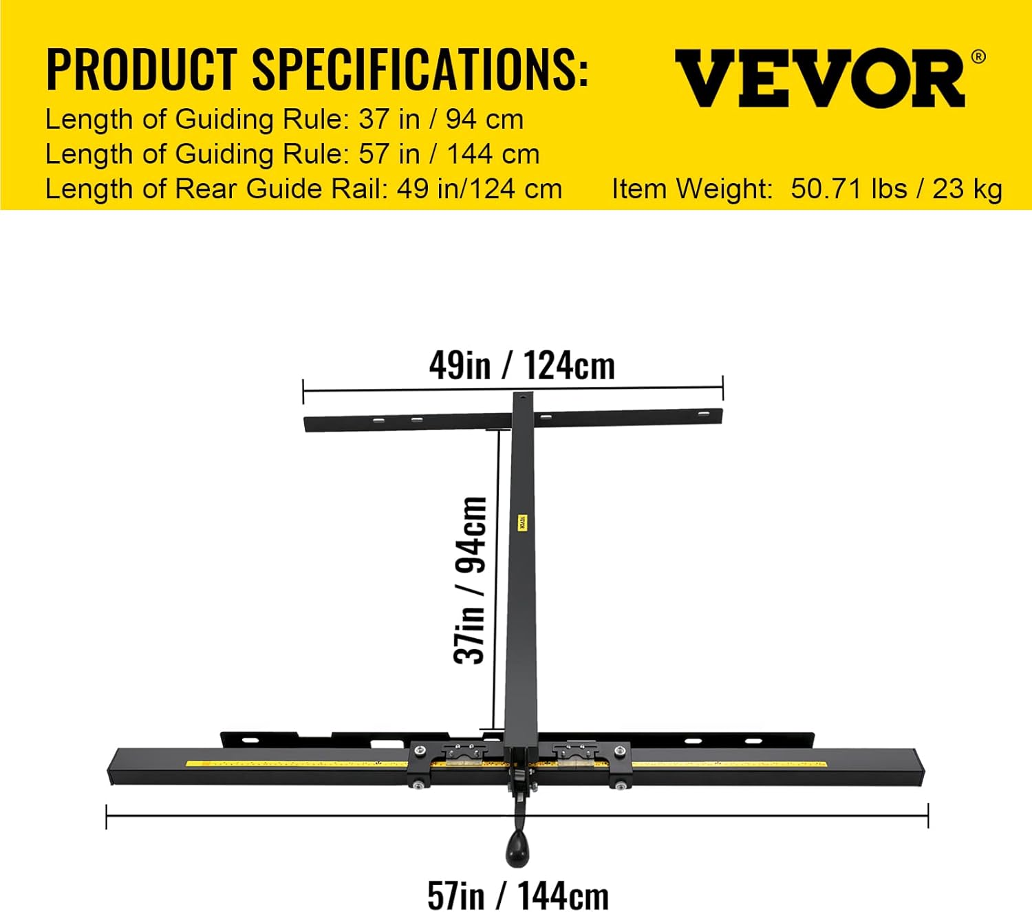 37×57 Table Saw Fence System with Front Guide Bar M93531
