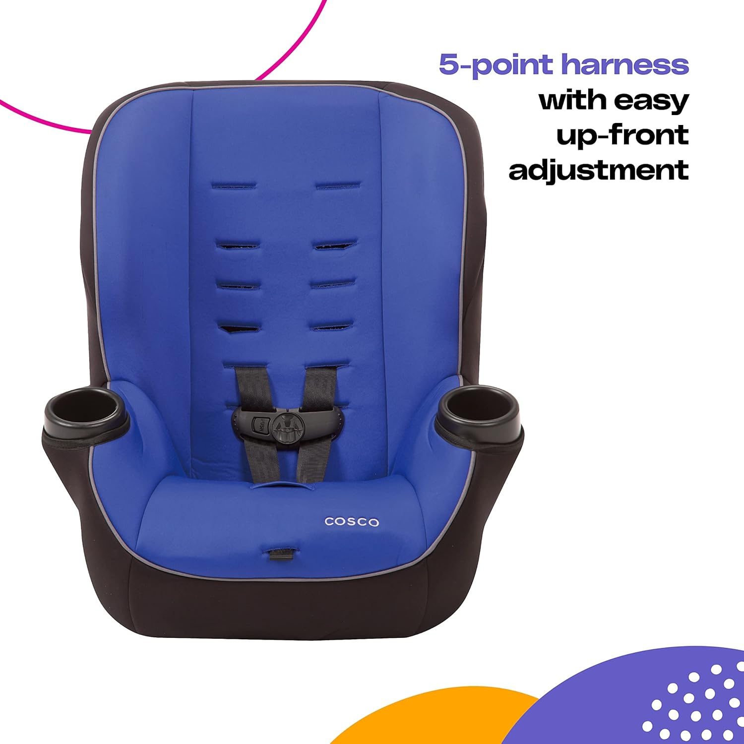 2-in-1 Convertible Car Seat Rear-Facing 5-40 lbs Forward-Facing 22-40 lbs Booster Seat 40-100 lbs W7706