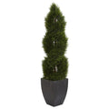 5 ft. High Artificial Tree in Black Wash Planter L429693