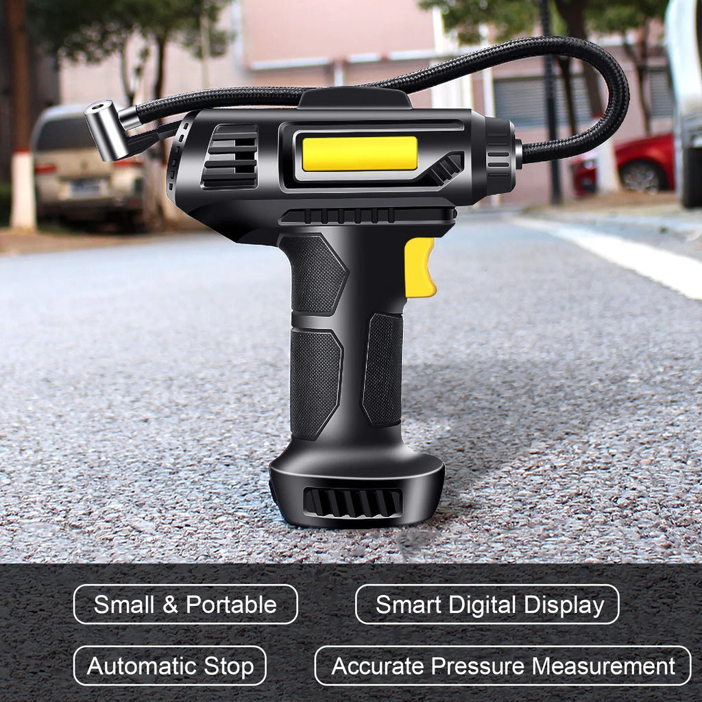 4000mAh Cordless Rechargeable Tire Inflator Air Compressor with Digital Display R407