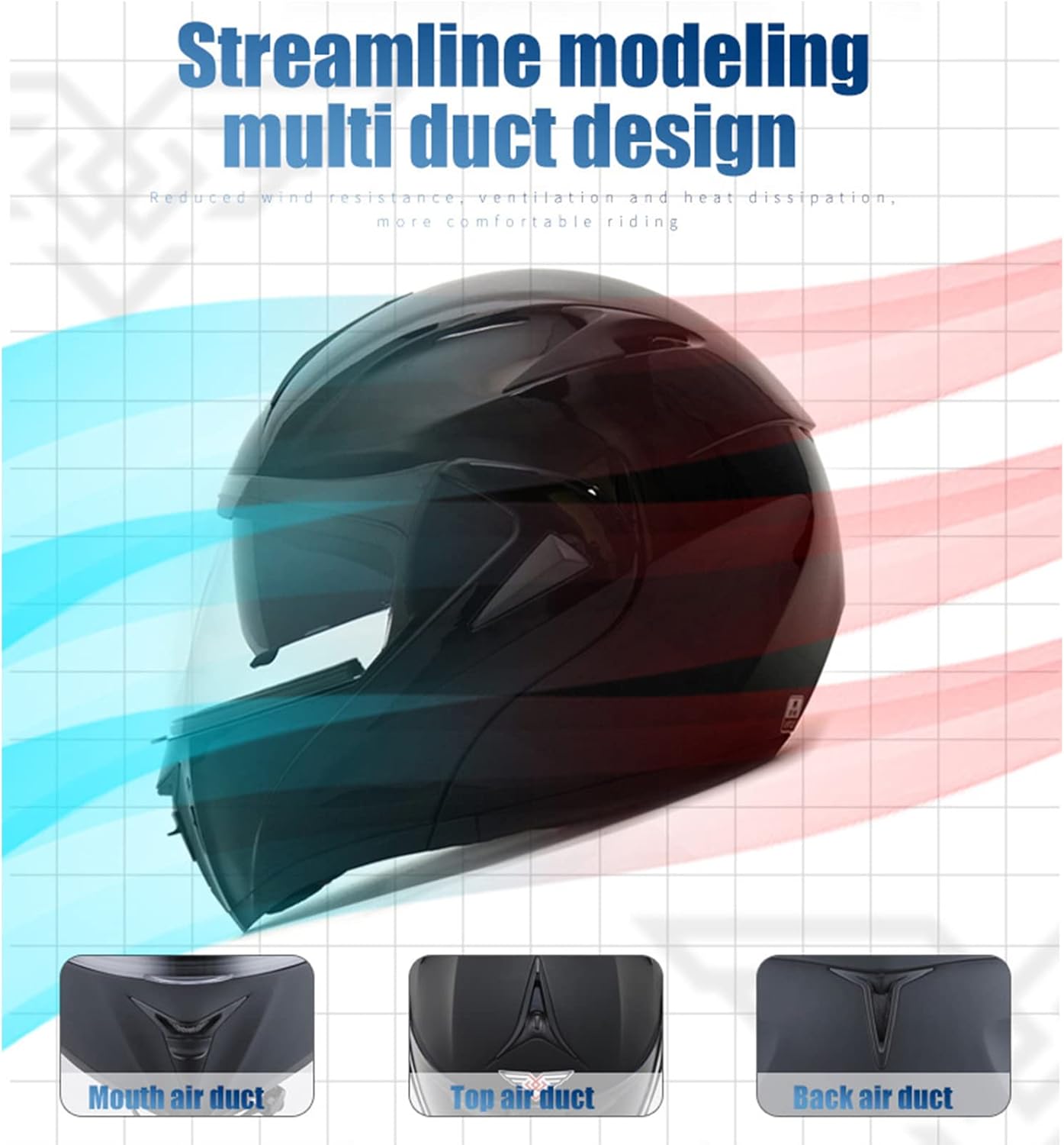 Modular Flip up Full Face Motorcycle Helmet with Sun Shield I899