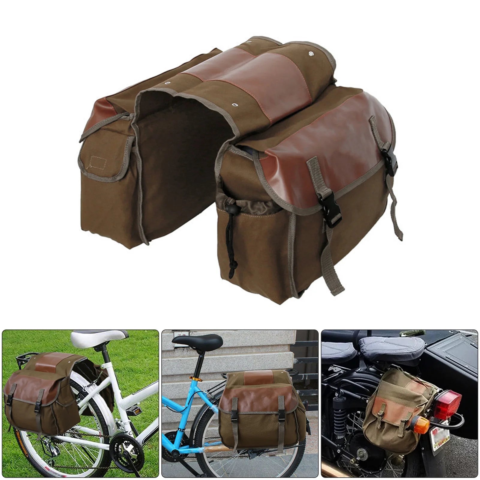 Large Capacity Canvas Waterproof Motorcycle Saddle Bag S823