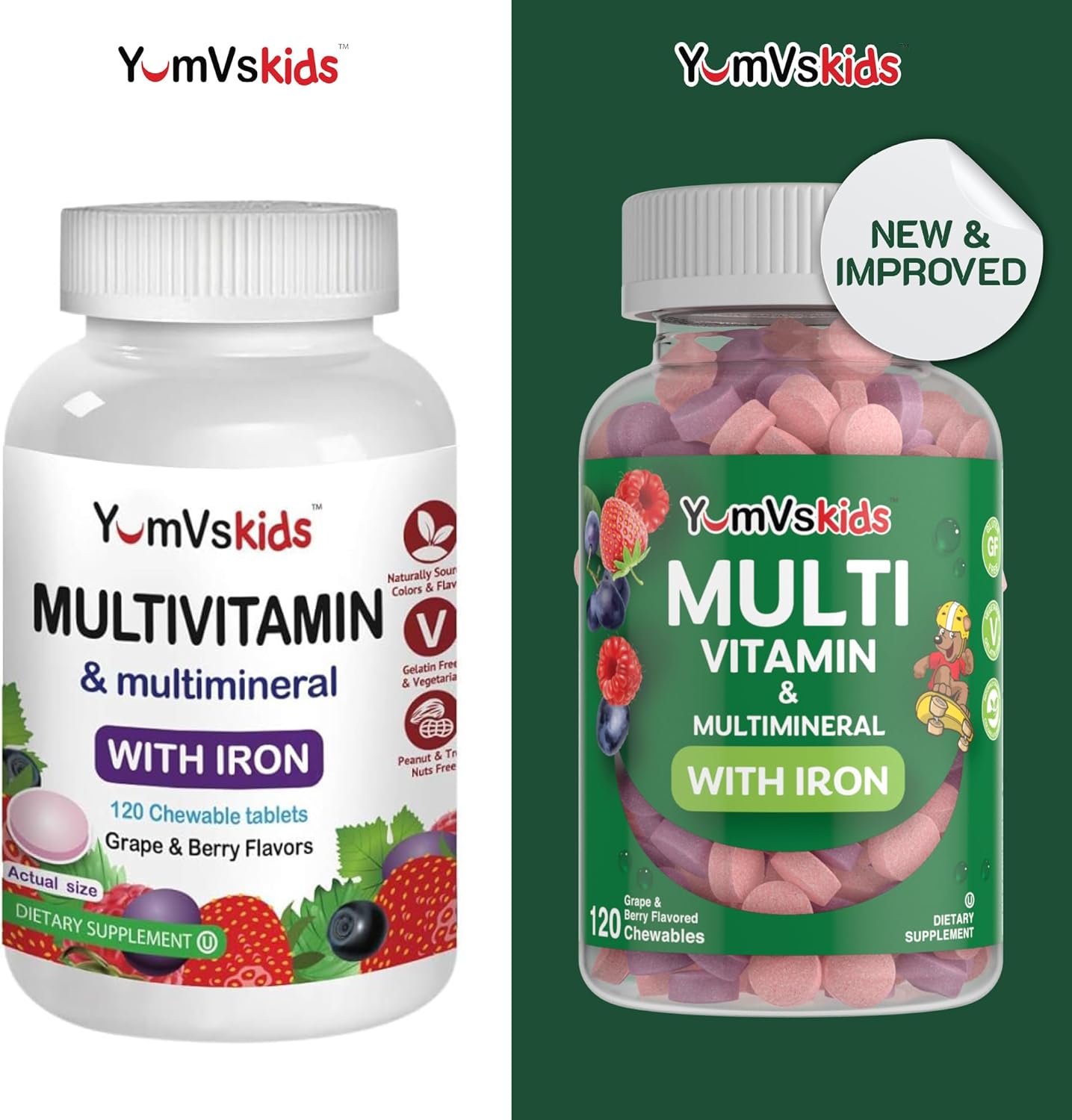 Kids Chewable Multivitamin with Iron, 120 Tablets C209