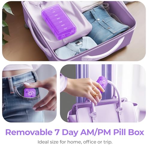 XL Weekly Pill Organizer 2 Times a Day, AM PM Pill Box 7 Day W8767