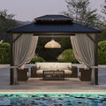 10'x12' Hardtop Gazebo with Privacy Curtains and Netting Q3105