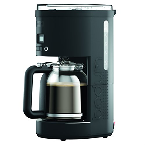 Black 12 Cup Programmable Coffee Machine with Borosilicate Glass Carafe U673