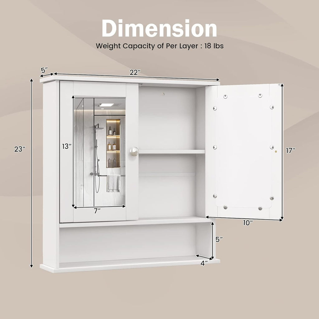 White Wall Bathroom Storage Cabinet H447794