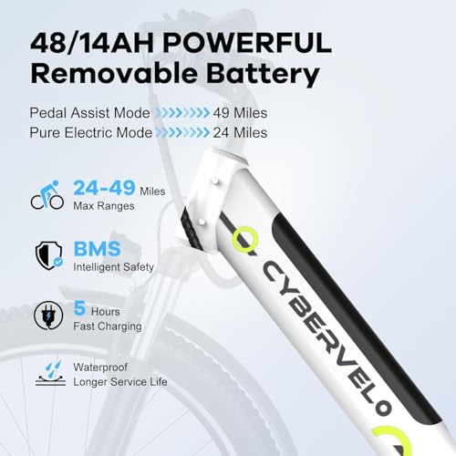 26" Electric Bike with 7-Speed and Removable Battery P8636