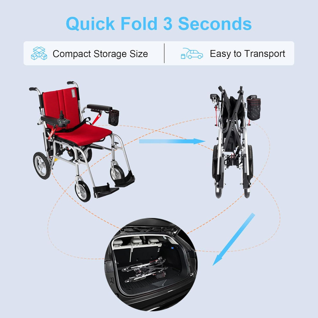 Lightweight Electric Wheelchair 35lbs Foldable Power Wheelchair Q94909
