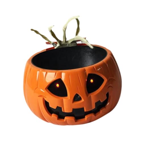 Halloween Candy Bowl with Moving Skull Hand and Glowing Red Eyes Q930983