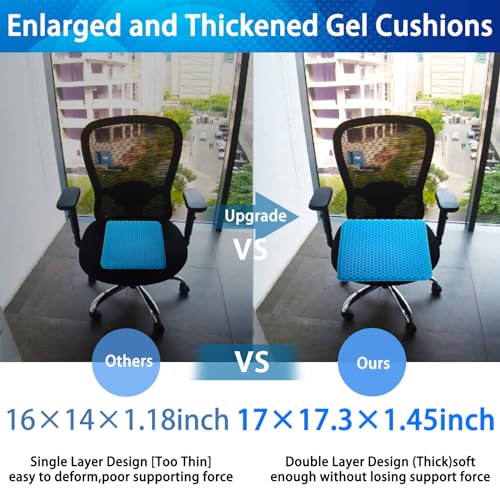Thick Extra Large Gel Seat Cushion with Non-Slip Cover R3924