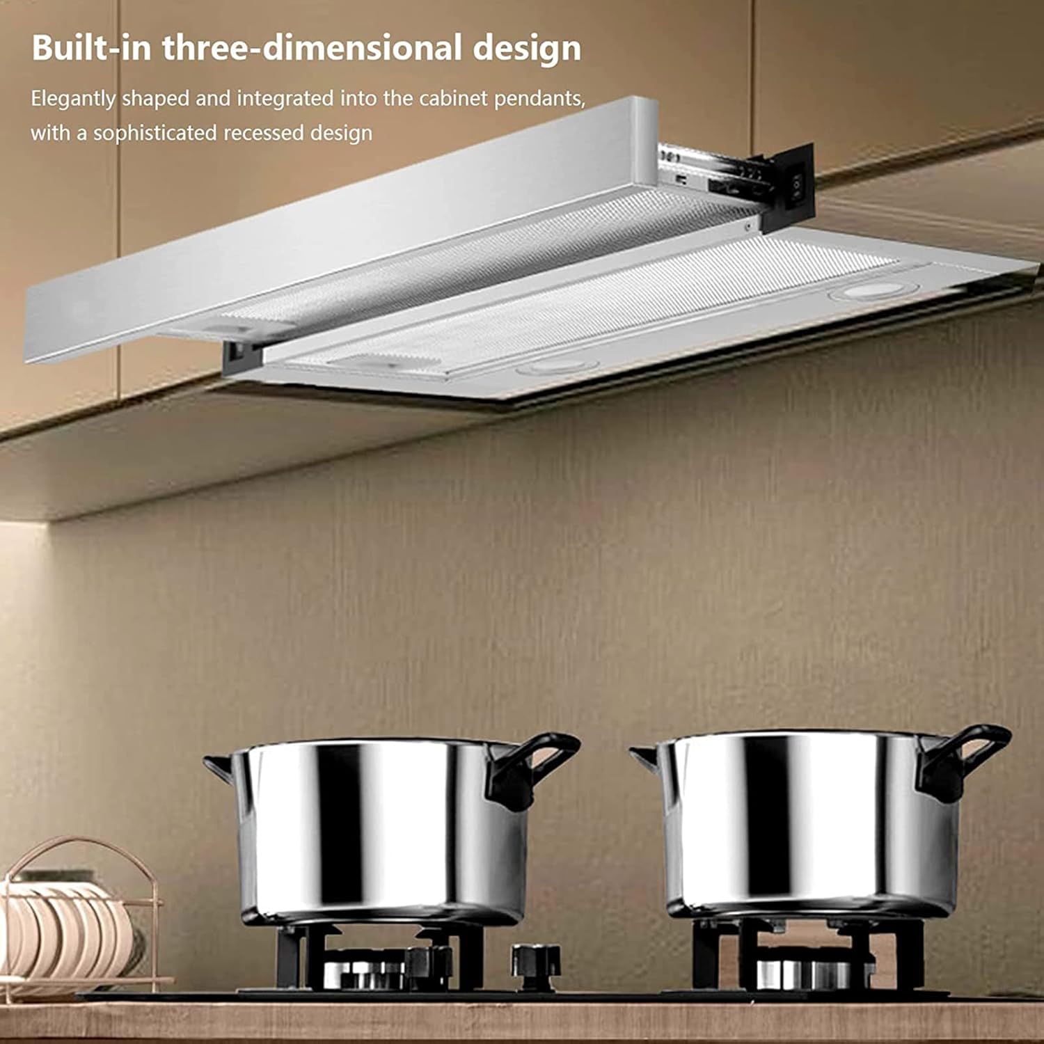 Stainless Steel 600mm Built-in Extractor Hood with LED Light F12733