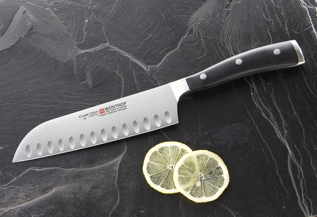 7-Inch Santoku Hollow Edge Black Knife D31692