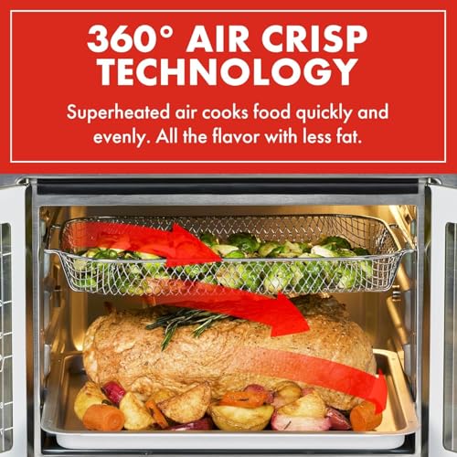 Extra Large French Door Air Fryer Toaster Oven Combo, Stainless Steel, 26QT Capacity X901583