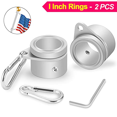 2 Pcs 360° Rotating Aluminum Alloy Flag Pole Rings for 1 Inch Diameter M519