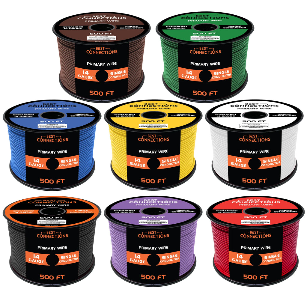 14 Gauge Automotive Primary Wire 500ft 8 Color Bundle Set N774316