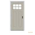 30 in. x 80 in. 6 Lite Desert Sand Painted Steel Prehung Right-Hand Outswing Front Door with Brickmould C608