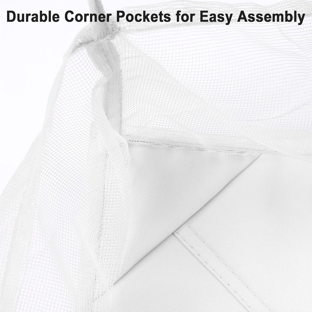White 10'x10' Gazebo Top Replacement Mesh Net D343911