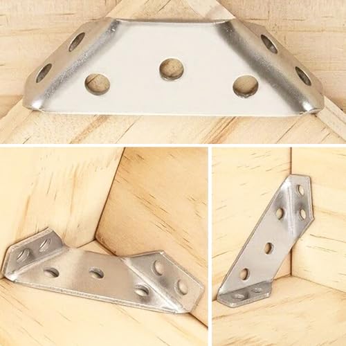 20 Pack Stainless Steel Furniture Corner Braces Connector with 140 Screws U495033