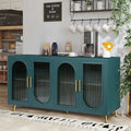 Navy Blue 4-Door Wood Storage Sideboard Cabinet with Gold Metal Legs C5592
