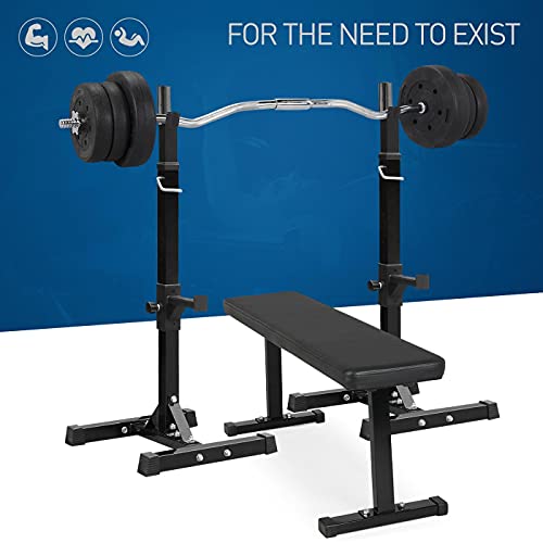 Pair of Adjustable Solid Steel Squat Rack Stands O494