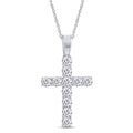 1/3 Round Cut Lab Created Moissanite Diamond Cross Tennis Pendant Necklace 14k Gold Over Sterling Silver Jewelry With 18" Chain Z76226