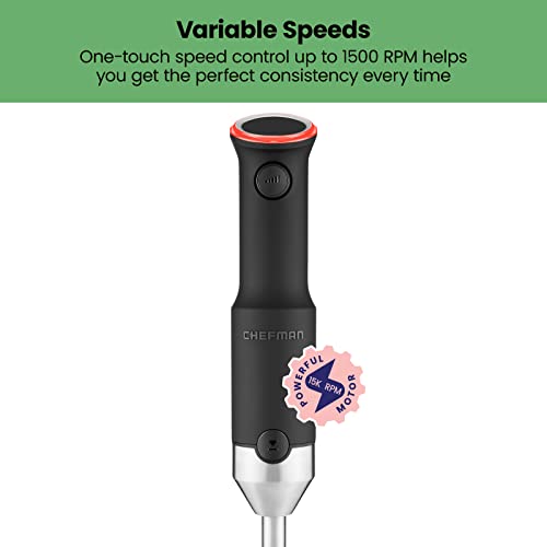 Cordless Portable Immersion Blender 5-in-1 Blender Set with Potato Masher, Whisk, Chopper, Beaker, and Storage Case, Stainless Steel E2528