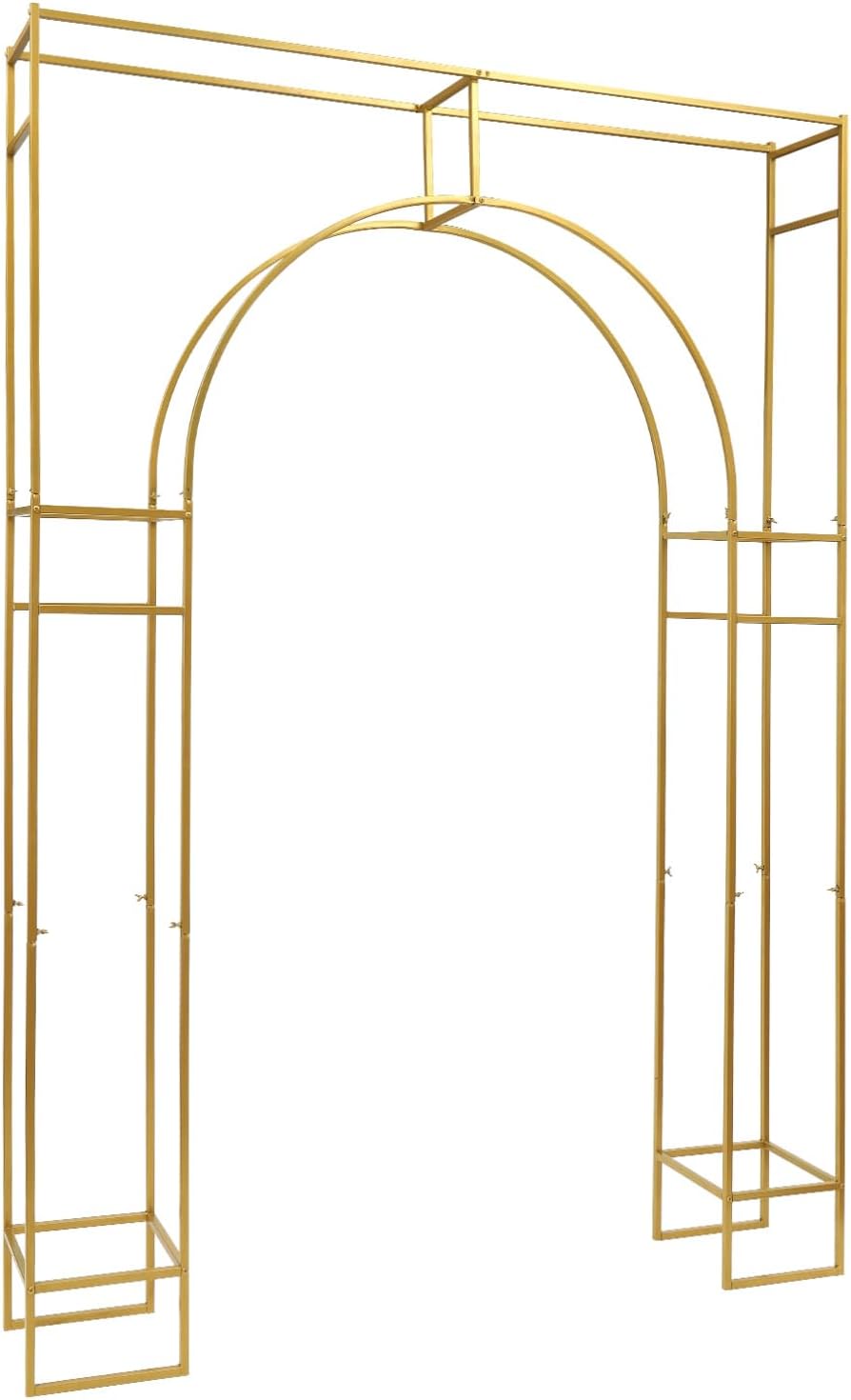 Gold Metal Arch Backdrop Stand, 7.87x5.91 FT F415