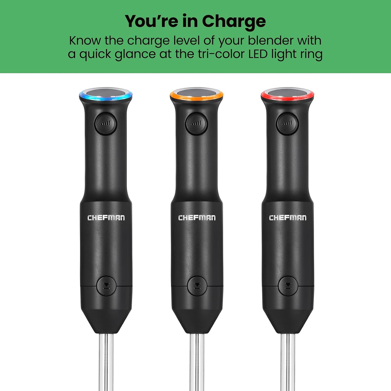 Black Cordless Immersion Blender with Stainless Steel Blades N446
