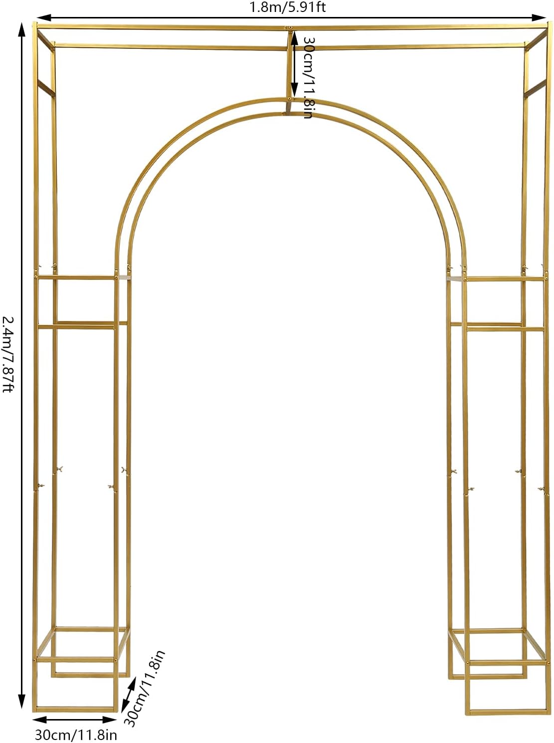 Gold Metal Arch Backdrop Stand, 7.87x5.91 FT F415