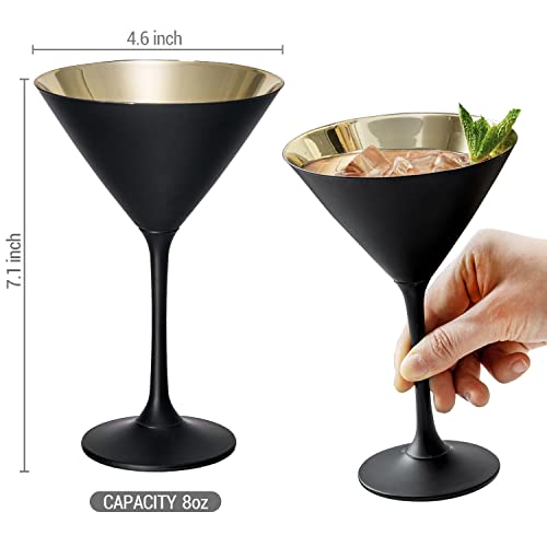 8 Ounce Copper Tone Martini Glasses, Set of 2 P914363