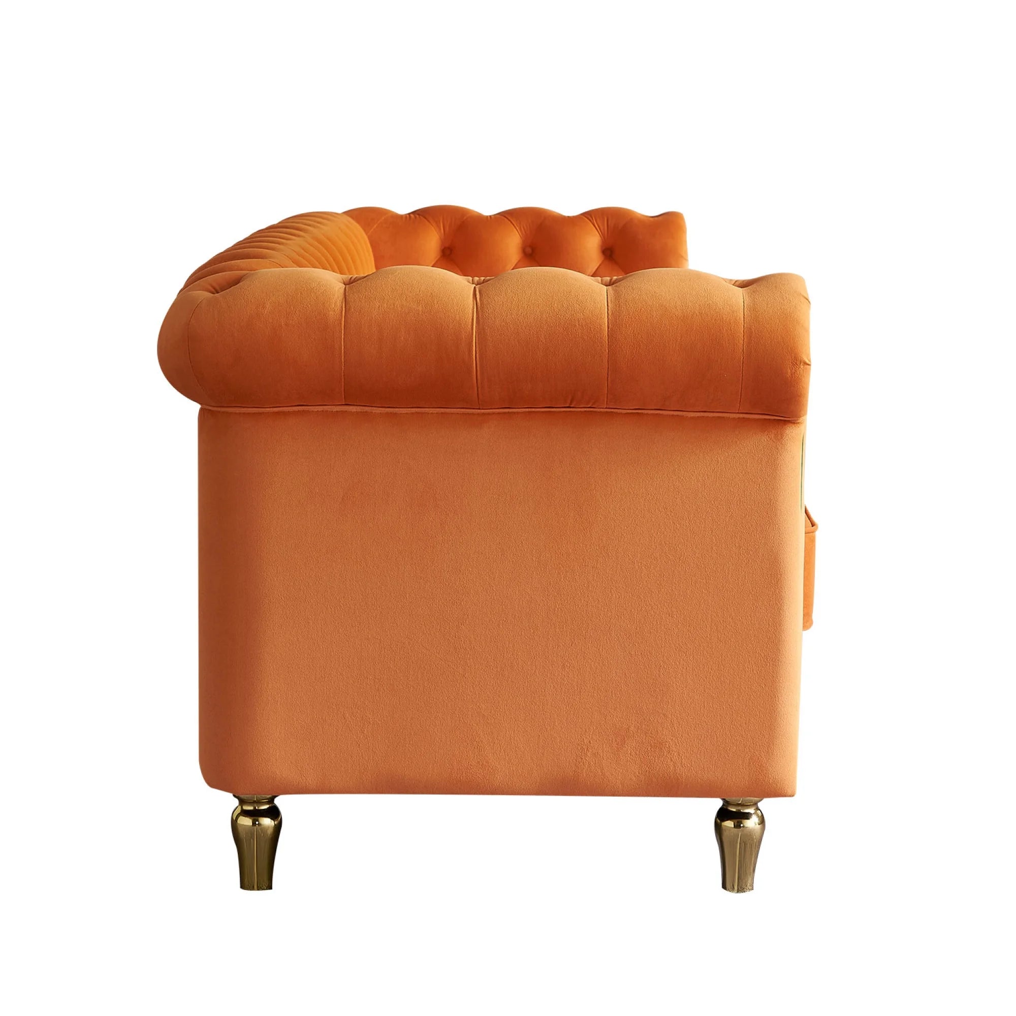 Orange Velvet Sofa 84.65 inch I784
