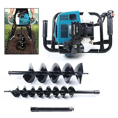 52cc Gas Powered Earth Auger Post Hole Digger Borer Fence Ground Drill 4inch 6inch 8inch Bits F483