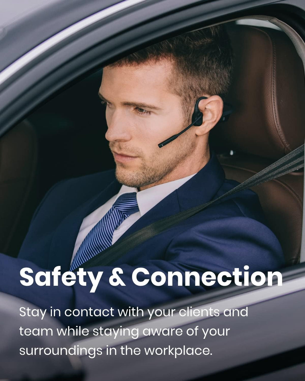 Bone Conduction Open-Ear Stereo Bluetooth Headset With Noise-Canceling Boom Microphone V47099