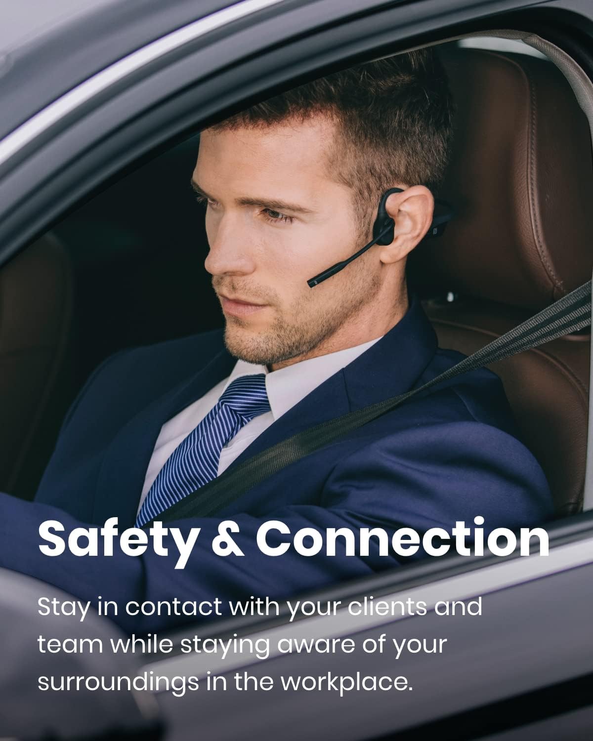 Bone Conduction Open-Ear Stereo Bluetooth Headset With Noise-Canceling Boom Microphone V47099