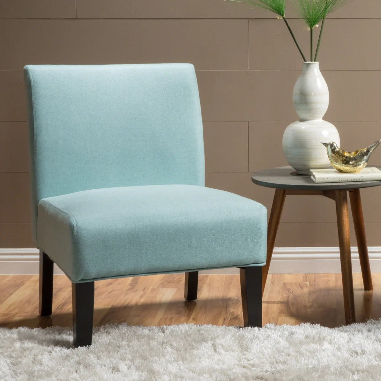 Gray Fabric Slipper Accent Chair G96053