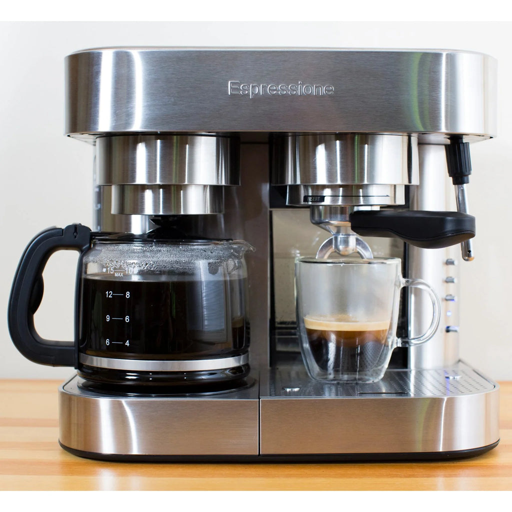 Stainless Steel Combination Espresso Machine & 10 Cup Drip Coffee Maker P617