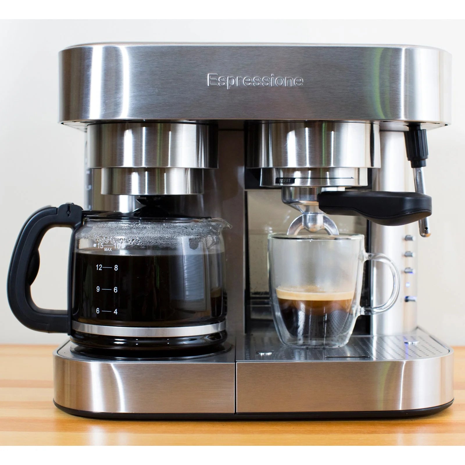 Stainless Steel Combination Espresso Machine & 10 Cup Drip Coffee Maker P617