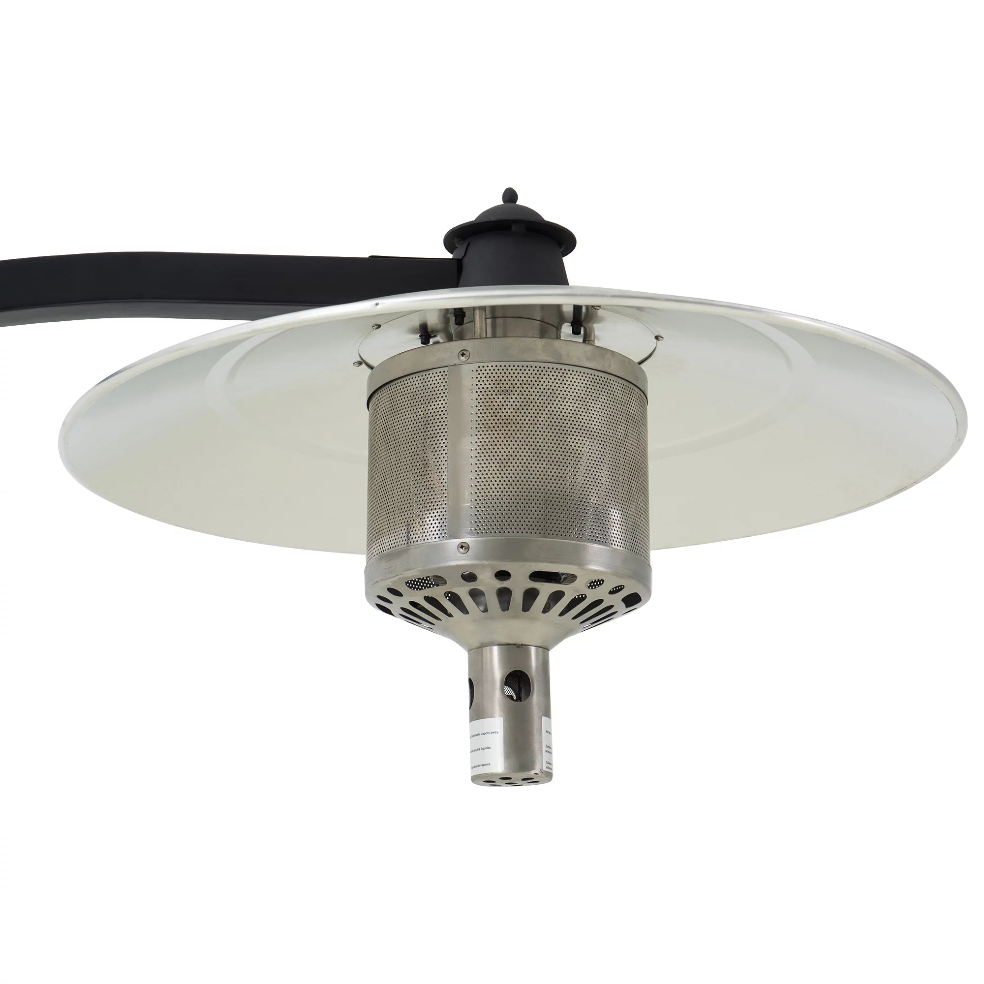 Matte Black Steel Outdoor Propane Gas Heater with Wheels and Table Top R198207