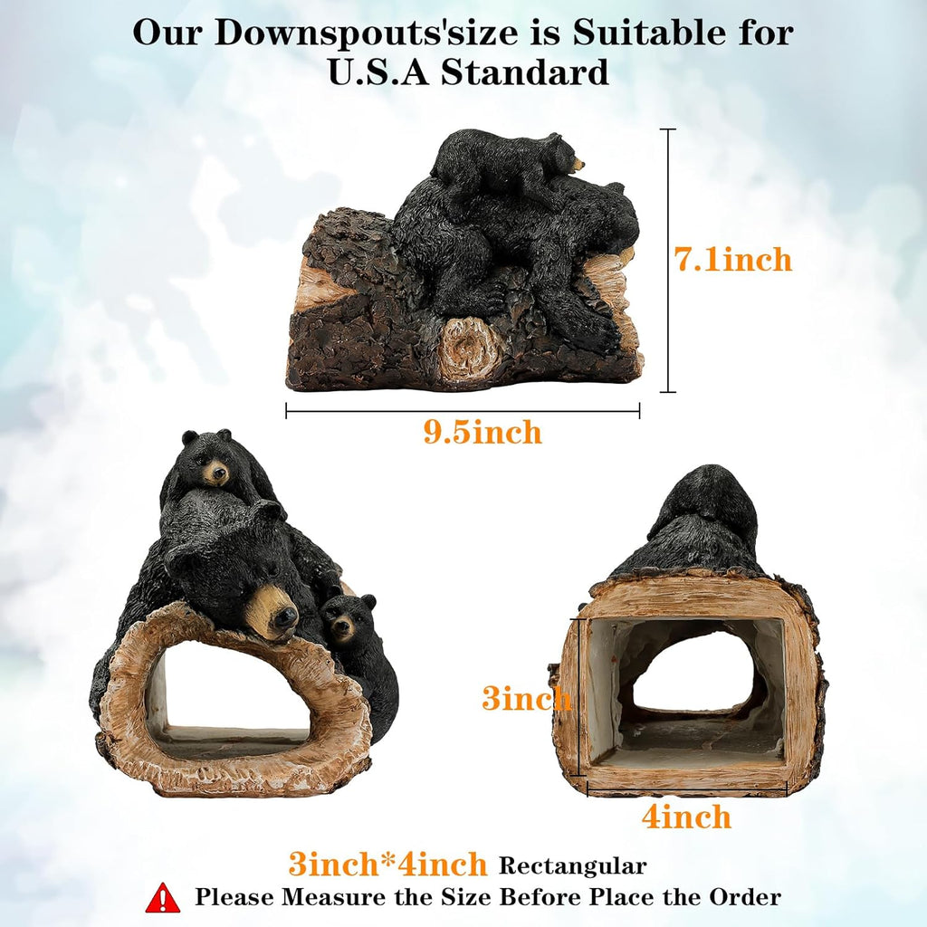 Black Bear Statue Downspout Diverter Splash Block Gutter Splash Guards N189710