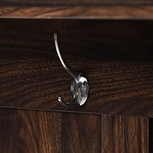 Hall Tree with Storage Bench, 6 Hooks, 3-in-1 Design T975566